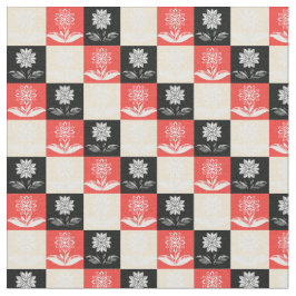 Fabric with a pattern with contrasting squares ファブリック