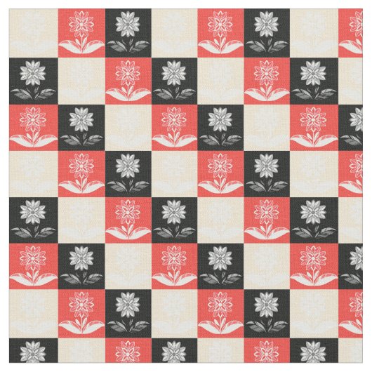 Fabric with a pattern with contrasting squares ファブリック (クローズアップ)