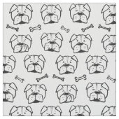 Fabric with an english bulldog pattern ファブリック (クローズアップ)