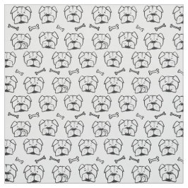 Fabric with an english bulldog pattern ファブリック