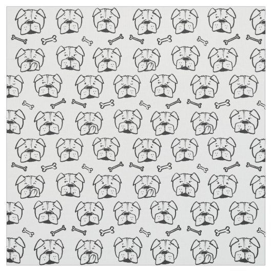 Fabric with an english bulldog pattern ファブリック (見本)