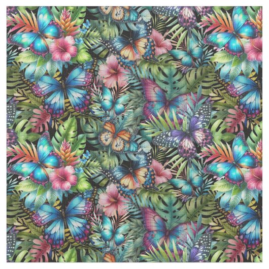 Fabric with snowstorms “Flight in the jungle” ファブリック (クローズアップ)