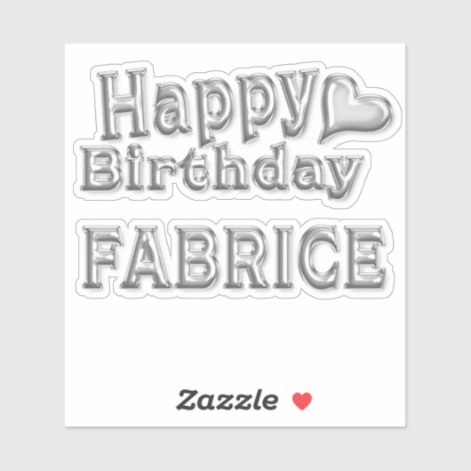 Fabrice Happy Birthday silver Aufkleber Sticker シール (シート)