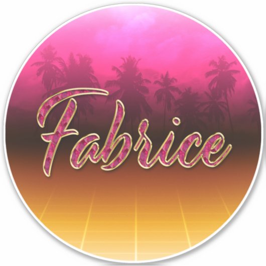Fabrice Vorname Name golden pink Aufkleber Sticker シール (正面)
