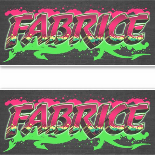 Fabrice Vorname Name Graffiti Aufkleber Sticker シール (正面)