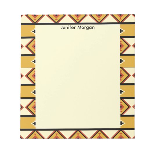 Fabrics Border Stylish Patterns Personalized ノートパッド (正面)