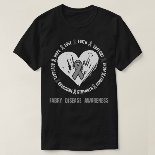 Fabry Disease Awareness Brain Disease Related hear Tシャツ (デザイン正面)