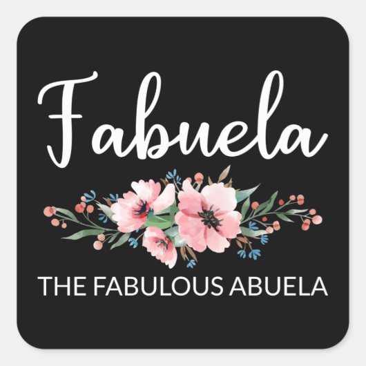 Fabuela Definition I - 華麗なるアブエラ フラワーデザイン スクエアシール (正面)