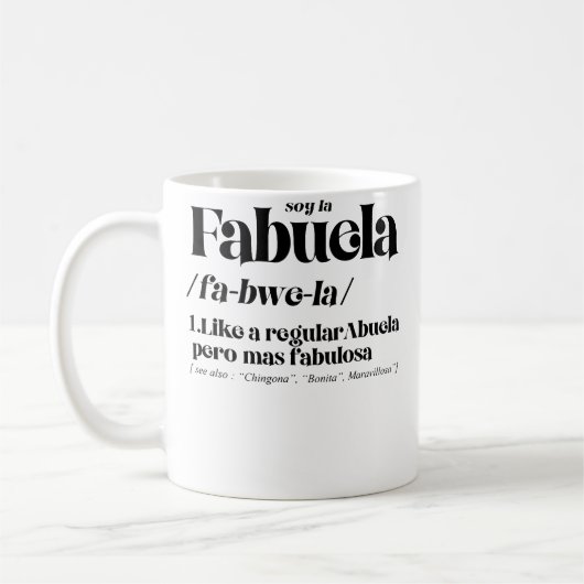 Fabuela Fabulosa Definition コーヒーマグカップ (左)