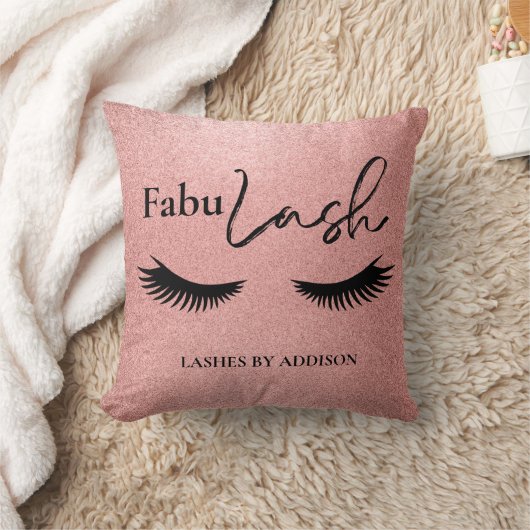 FabuLashのビパーソナライズされたジネス名 クッション (ブランケット)
