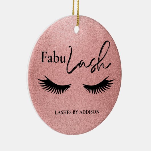 FabuLashビジネスパーソナライズされた名ホリデイ セラミックオーナメント (右)