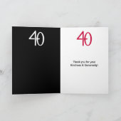 Fabulous 40 black red Thank You Card サンキューカード (内部)