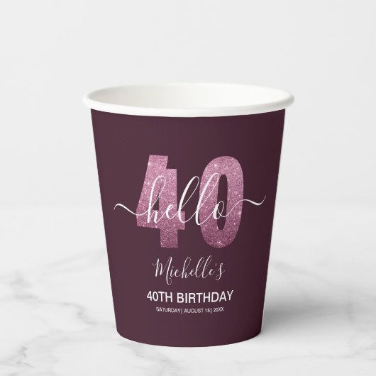 Fabulous at 40! Chic 40th Celebration with Pink  紙コップ (裏面)