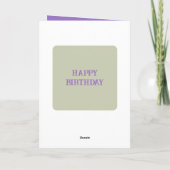 Fabulous auntie photo name purple green birthday カード (裏面)