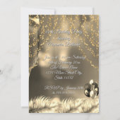 Fabulous Birthday Black Gold Dress Woman Champagne 招待状 (裏面)