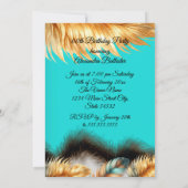 Fabulous Birthday Exotic Teal Gold Piano Party 招待状 (裏面)