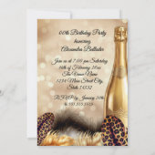 Fabulous Birthday Leopard Gold Champagne Goblet 招待状 (裏面)