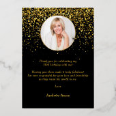 Fabulous Birthday Photo Thank You Gold Foil Card 箔招待状 (裏面)