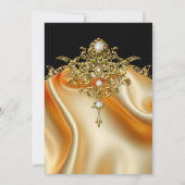 Fabulous Elegant 60th Birthday Silk Gold Diamonds 招待状 (裏面)