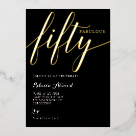Fabulous Fifty BIrthday 箔招待状