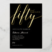 Fabulous Fifty BIrthday 箔招待状 (正面)