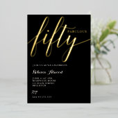 Fabulous Fifty BIrthday 箔招待状 (立ち正面)