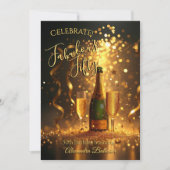 Fabulous Fifty Celebration Champagne Streamers 招待状 (正面)