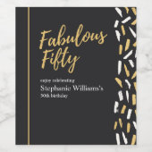 Fabulous Fifty Golden Modern Woman's 50th Birthday ワインラベル (シングルラベル)