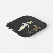 Fabulous Fifty Queen Golden Black 50th Birthday ペーパープレート (傾斜あり)