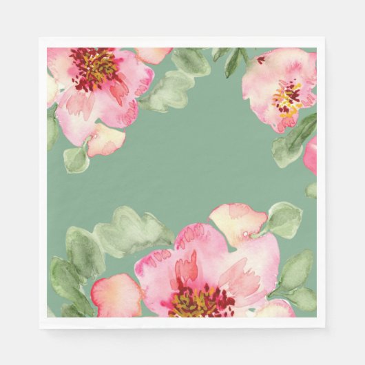 Fabulous Florals Garden Party Bridal Shower スタンダードランチョンナプキン (正面)