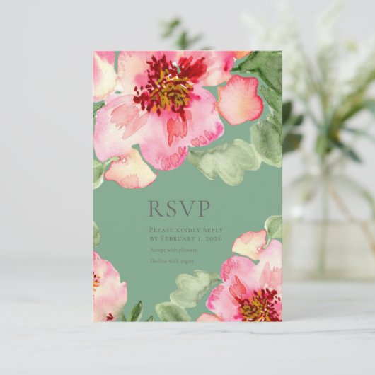 Fabulous Florals Garden Party Bridal Shower 出欠カード (スタンド正面)