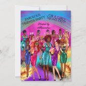 Fabulous Friends Party Girls Night Out Colorful 招待状 (正面)