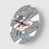 Fabulous Las Vegasへようこそ ラウンド壁時計 (傾斜)