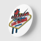 Fabulous Las Vegasへようこそ ラウンド壁時計 (傾斜)