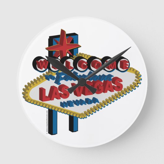 Fabulous Las Vegasへようこそ ラウンド壁時計 (正面)