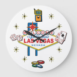 Fabulous Las Vegasへようこそ ラージ壁時計