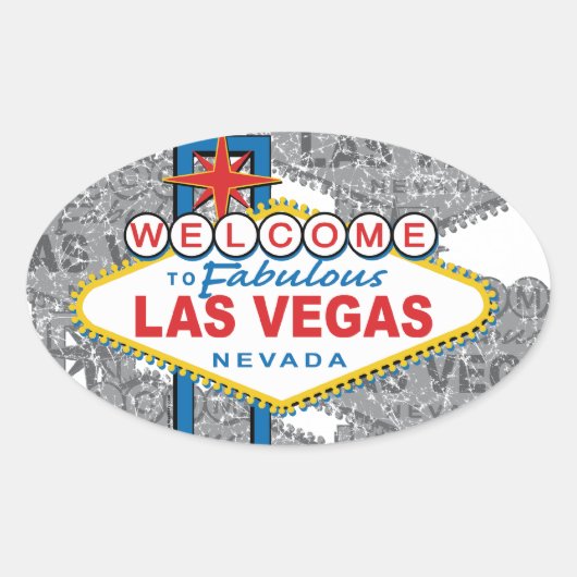 Fabulous Las Vegasへようこそ 楕円形シール (正面)