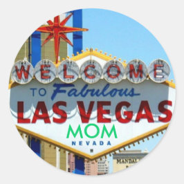 Fabulous Las Vegas MOMステッカーへようこそ ラウンドシール