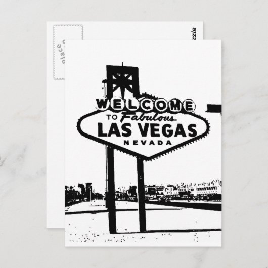 Fabulous Las Vegas Vector Graphicへようこそ ポストカード (正面/裏面)