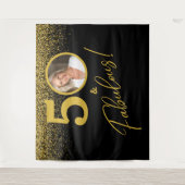 Fabulous Milestone Birthday Photo Backdrop  タペストリー (正面)