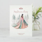 Fabulous Pink Chic Romantic Spanish Quinceañera 招待状 (スタンド正面)