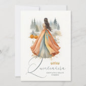 Fabulous Seasonal Fall Landscape Spanish XV Años 招待状 (正面)