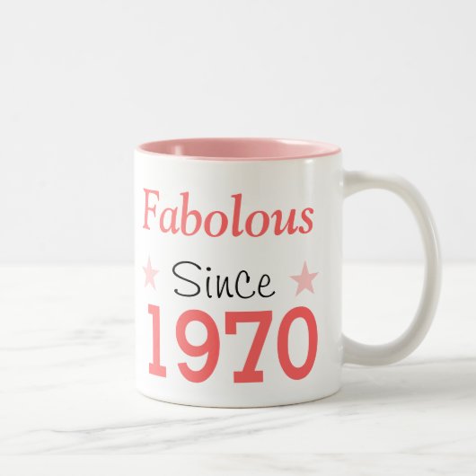 Fabulous Since 1970 ツートーンマグカップ (右)