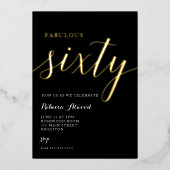 Fabulous Sixty BIrthday Foil Invitation 箔招待状 (正面)