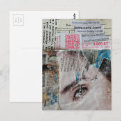 Face and Words Duplicate Copy Mixed Media Collage ポストカード (正面/裏面)