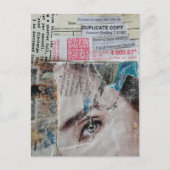 Face and Words Duplicate Copy Mixed Media Collage ポストカード (正面)