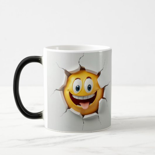 Face Emoticon Break Through モーフィングマグカップ (左)