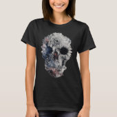 Face Floral Skull Skeleton Halloween Costume Tシャツ (正面)