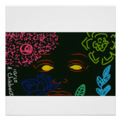 Face Flower Glossy Poster ポスター (正面)