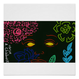Face Flower Glossy Poster ポスター